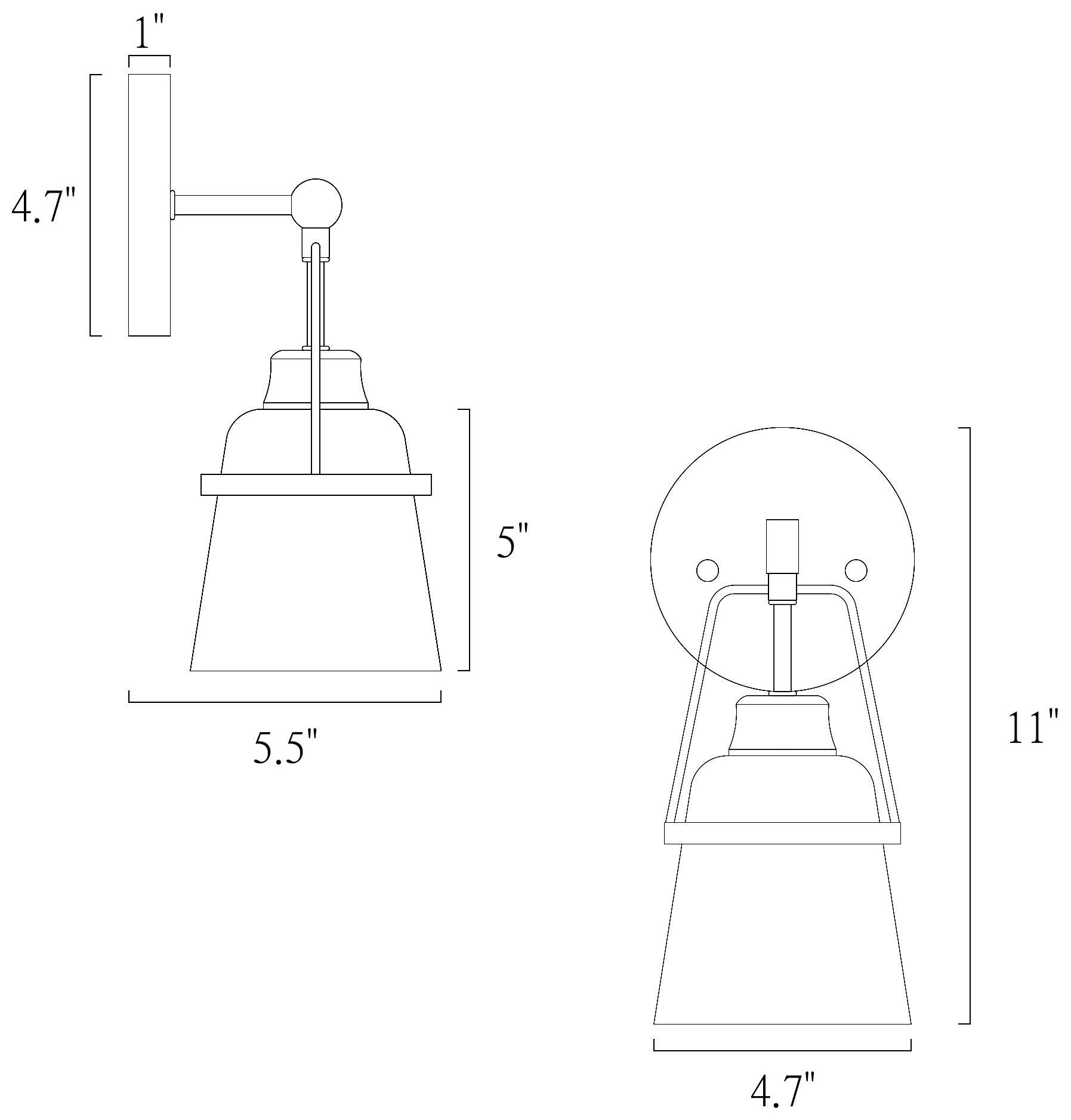 Image 7 Elkin 4.7"W 1-Light White Brass Metal Cone Wall Sconce more views