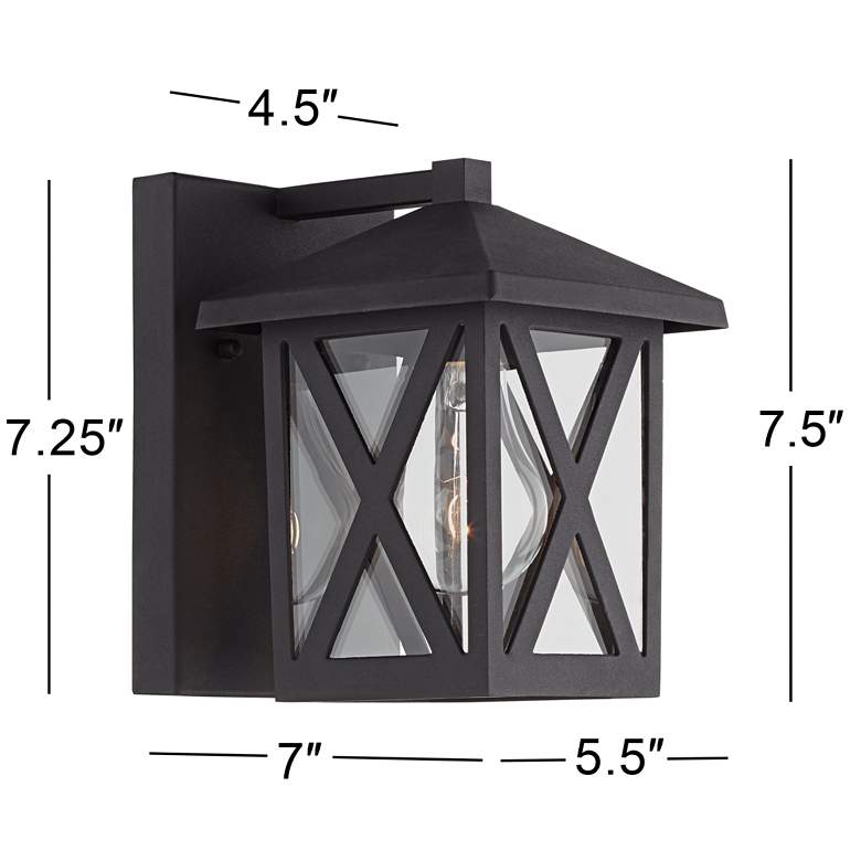 Image 5 Elkins 7 1/2 inch High Black Outdoor Wall Lights Set of 2 more views