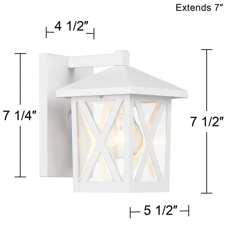 Elkins 7 1/2&quot; High White Outdoor Wall Lights Set of 2 more views