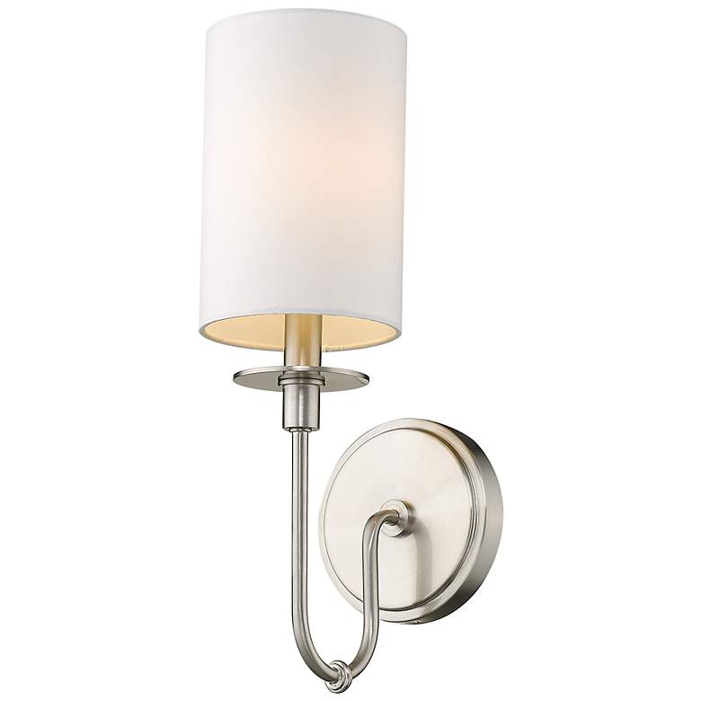 Image 1 Ella 15 1/2" High Brushed Nickel Wall Sconce