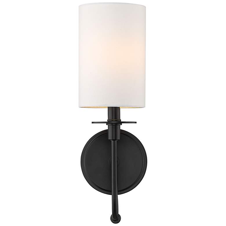 Image 1 Ella 15 1/2" High Matte Black Wall Sconce