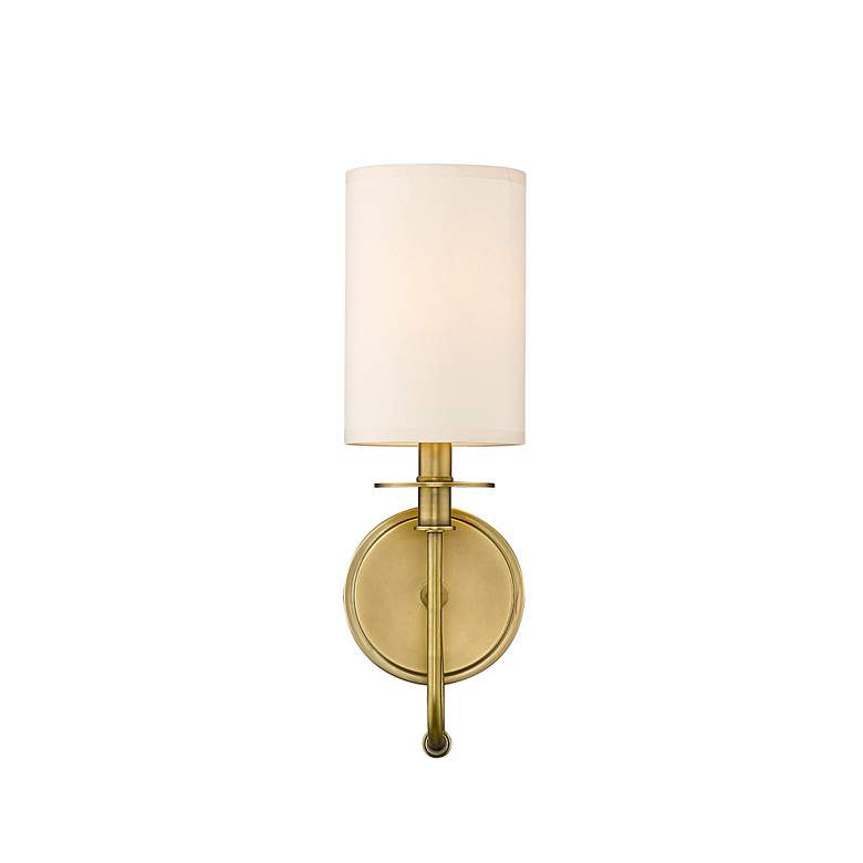 Image 2 Ella 15 1/2" High Rubbed Brass Metal Wall Sconce more views