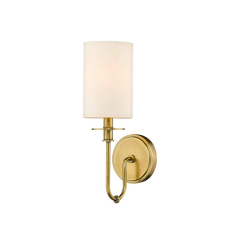 Image 3 Ella 15 1/2" High Rubbed Brass Metal Wall Sconce more views