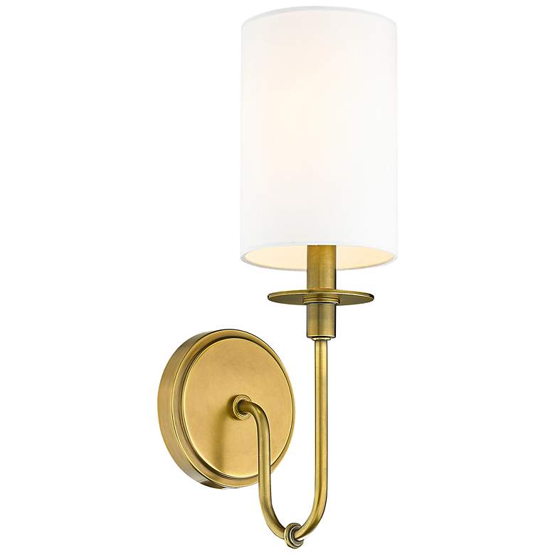 Image 3 Ella 15 1/2" High Rubbed Brass Wall Sconce