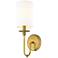 Ella 15 1/2" High Rubbed Brass Wall Sconce