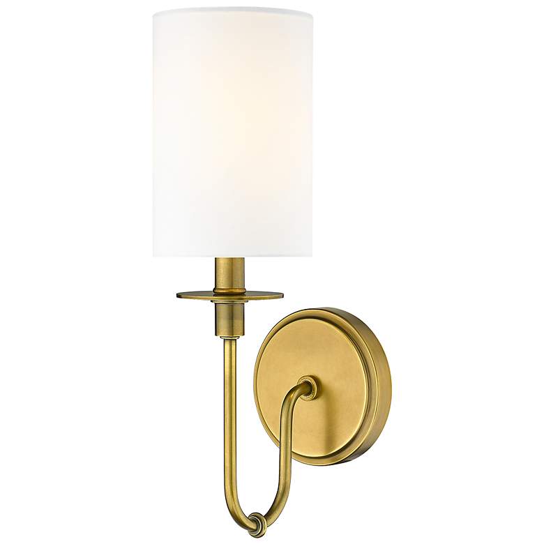 Image 6 Ella 15 1/2" High Rubbed Brass Wall Sconce more views