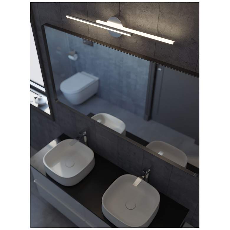 Image 4 Ella 16.85" High Satin Nickel LED Wall Sconce more views