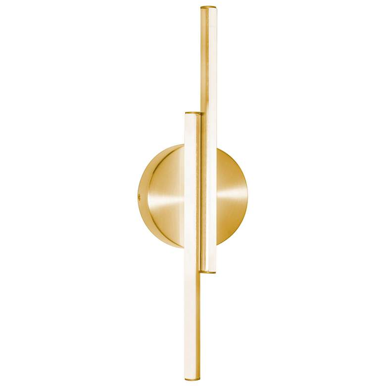 Image 1 Ella 16 3/4" High Satin Brass LED Wall Sconce