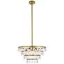 2_Ella 20" Wide Brass and Clear Crystal 4-Tier Chandelier