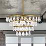 1_Ella 20" Wide Brass and Clear Crystal 4-Tier Chandelier