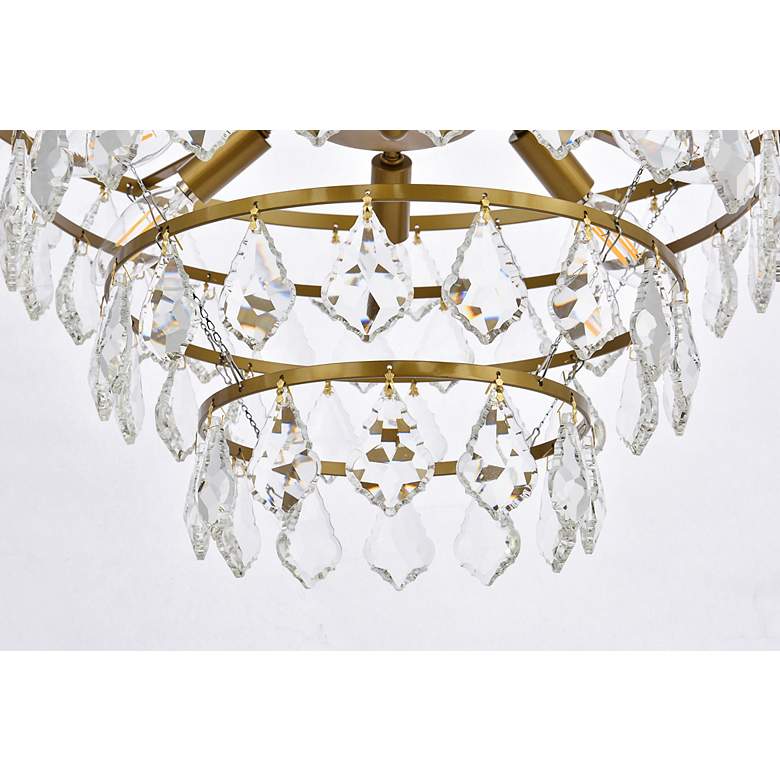 Image 5 Ella 20" Wide Brass and Clear Crystal 4-Tier Chandelier more views
