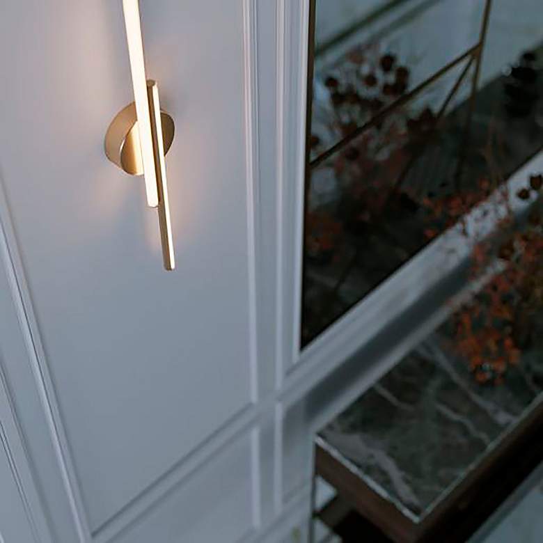 Image 4 Ella 24 1/4" Wide Satin Brass 2-Light LED Bath Light more views
