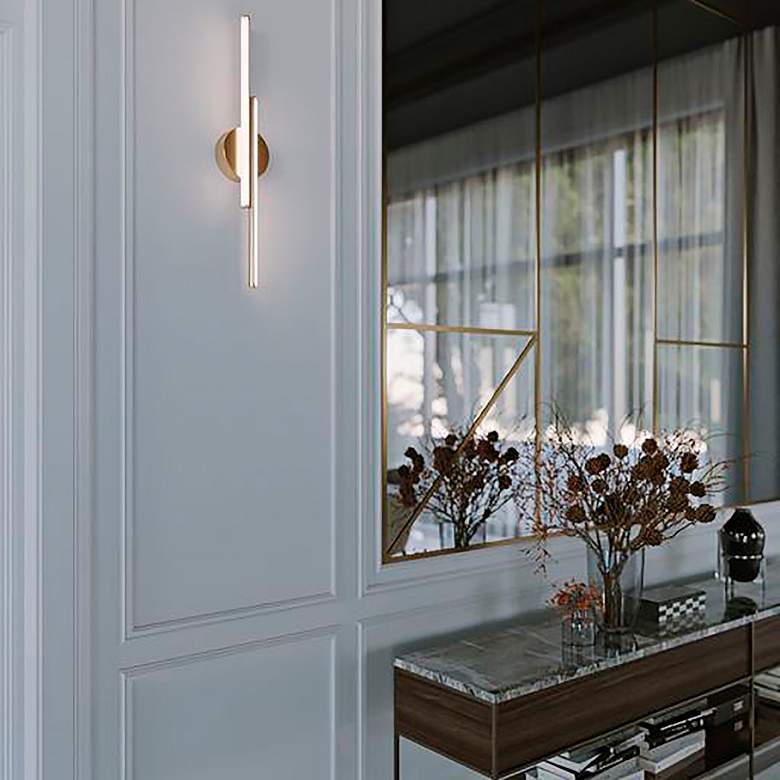 Image 5 Ella 24 1/4" Wide Satin Brass 2-Light LED Bath Light more views