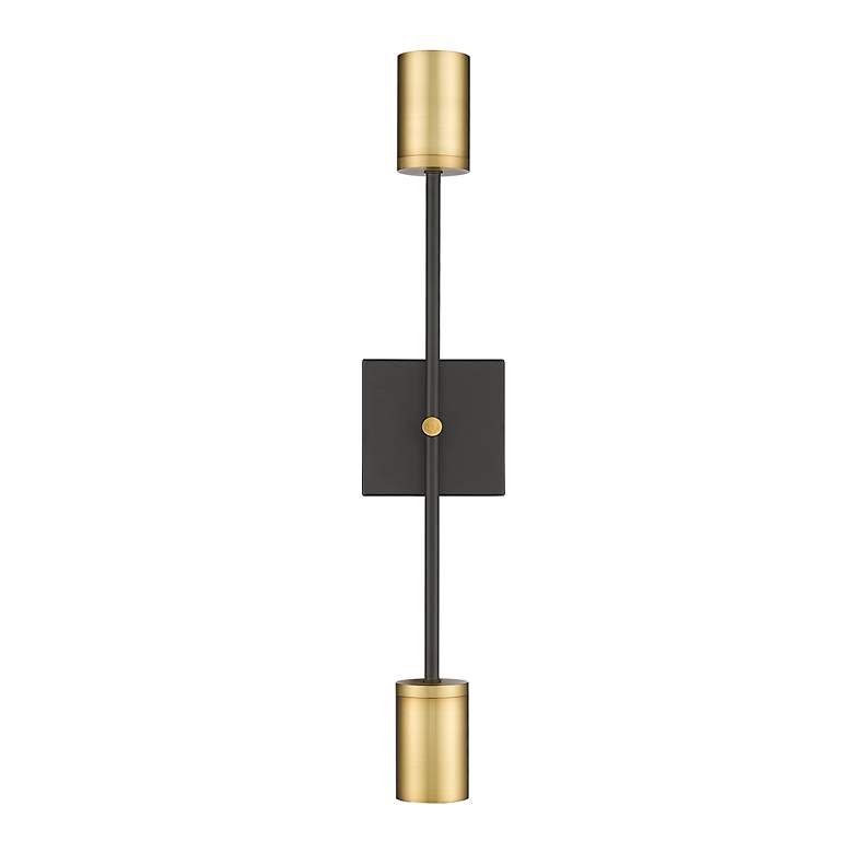 Image 4 Ella 24" High Matte Black and Olde Brass 2-Light Wall Sconce more views