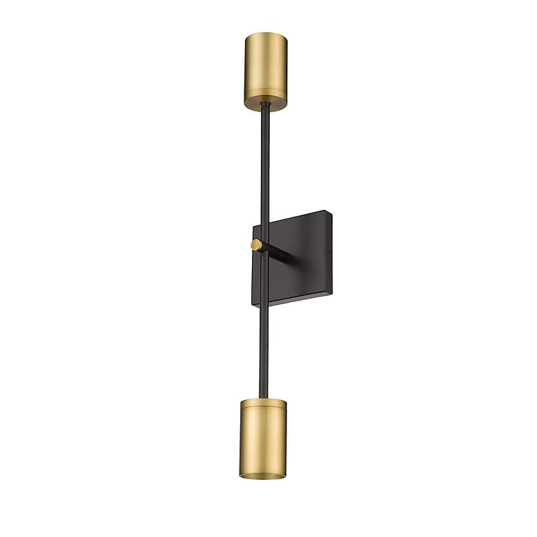 Image 7 Ella 24" High Matte Black and Olde Brass 2-Light Wall Sconce more views