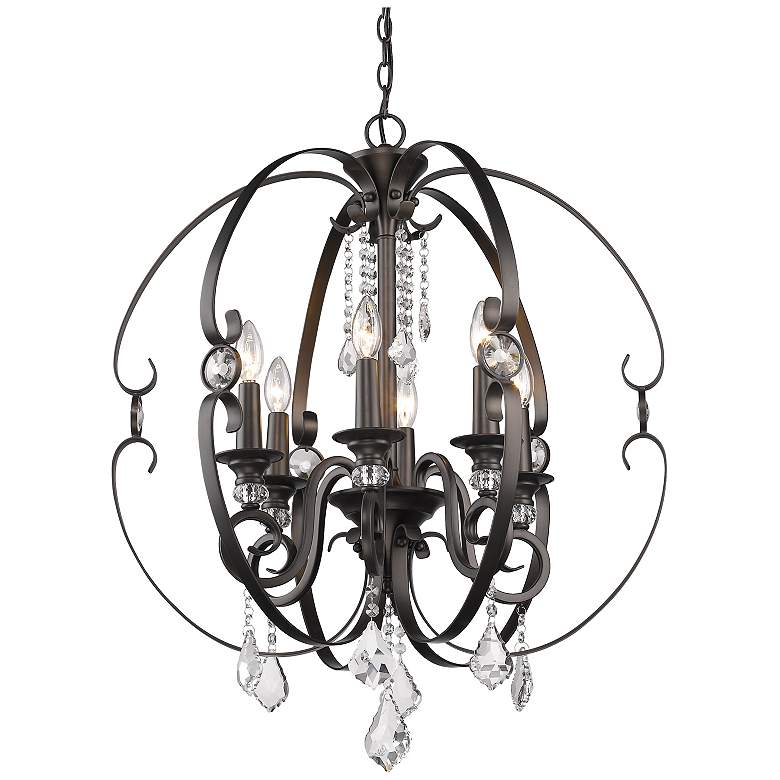 Image 6 Ella 26" Wide Brushed Etruscan Bronze 6-Light Chandelier more views