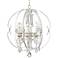 Ella 26" Wide French White 6-Light Chandelier