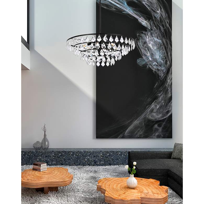 Image 3 Ella 28" Wide Black and Clear Crystal Pendant Light more views