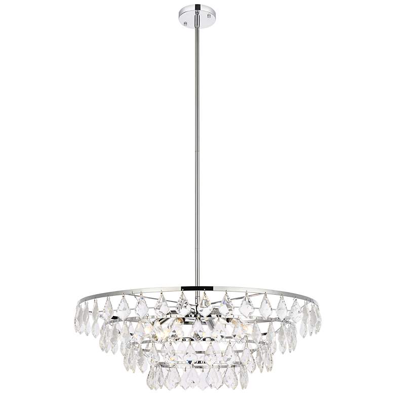 Image 2 Ella 28" Wide Chrome Multi-Tier Pendant Light