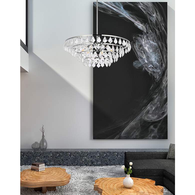 Image 3 Ella 28" Wide Chrome Multi-Tier Pendant Light more views