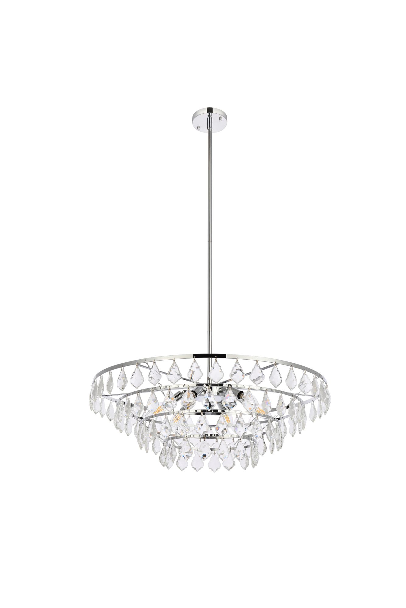 Ella 28" Wide Chrome Multi-Tier Pendant Light
