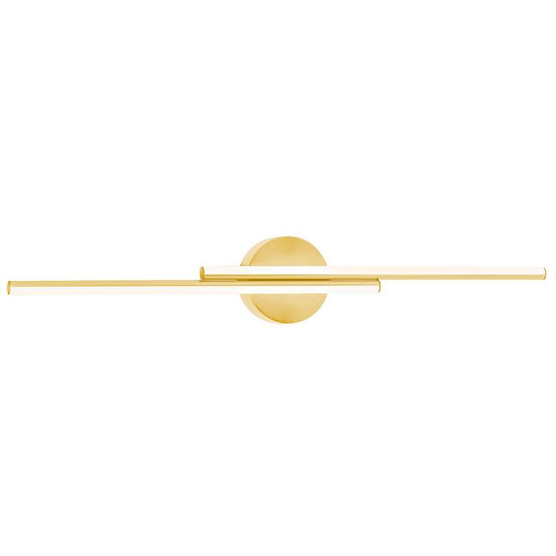 Image 2 Ella 30" Wide Satin Brass 2-Light LED Bath Light