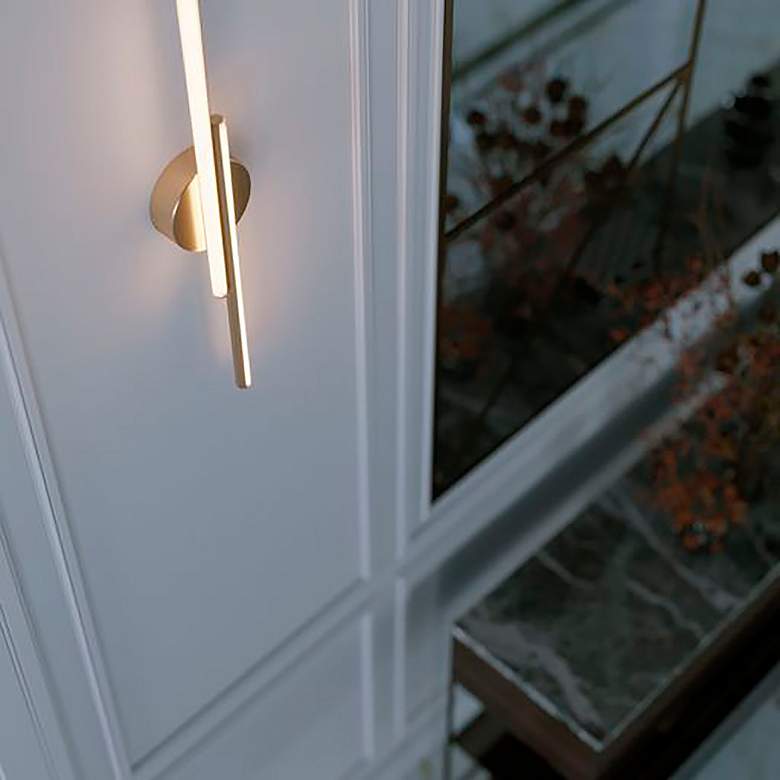 Image 4 Ella 30" Wide Satin Brass 2-Light LED Bath Light more views