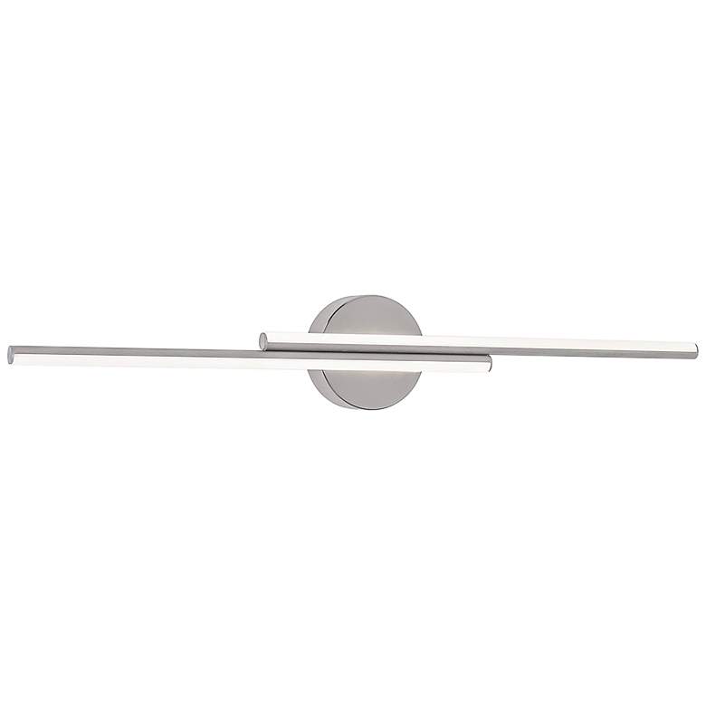 Image 1 Ella 30 inch Wide Satin Nickel LED Vanity Light