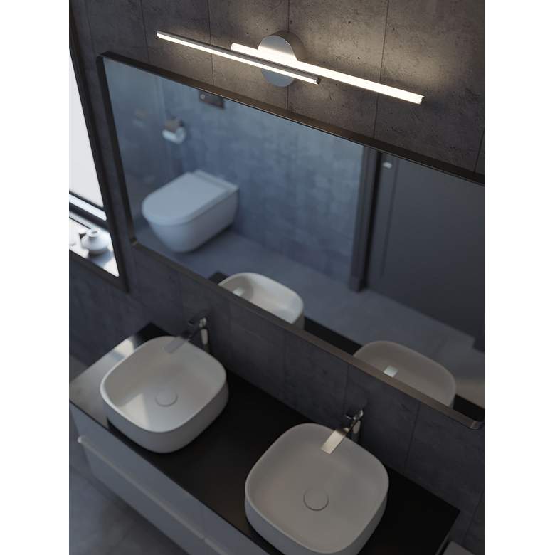 Image 4 Ella 30" Wide Satin Nickel LED Vanity Light more views