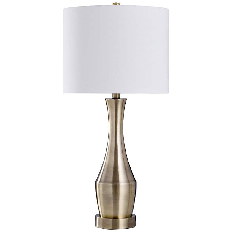 Image 1 Ella 32" Antique Brass Metal Vase Table Lamp