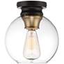 Thumbnail2 of Ella 8 1/4" Wide Vintage Bronze Clear Glass Globe Ceiling Light