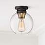 Thumbnail1 of Ella 8 1/4" Wide Vintage Bronze Clear Glass Globe Ceiling Light