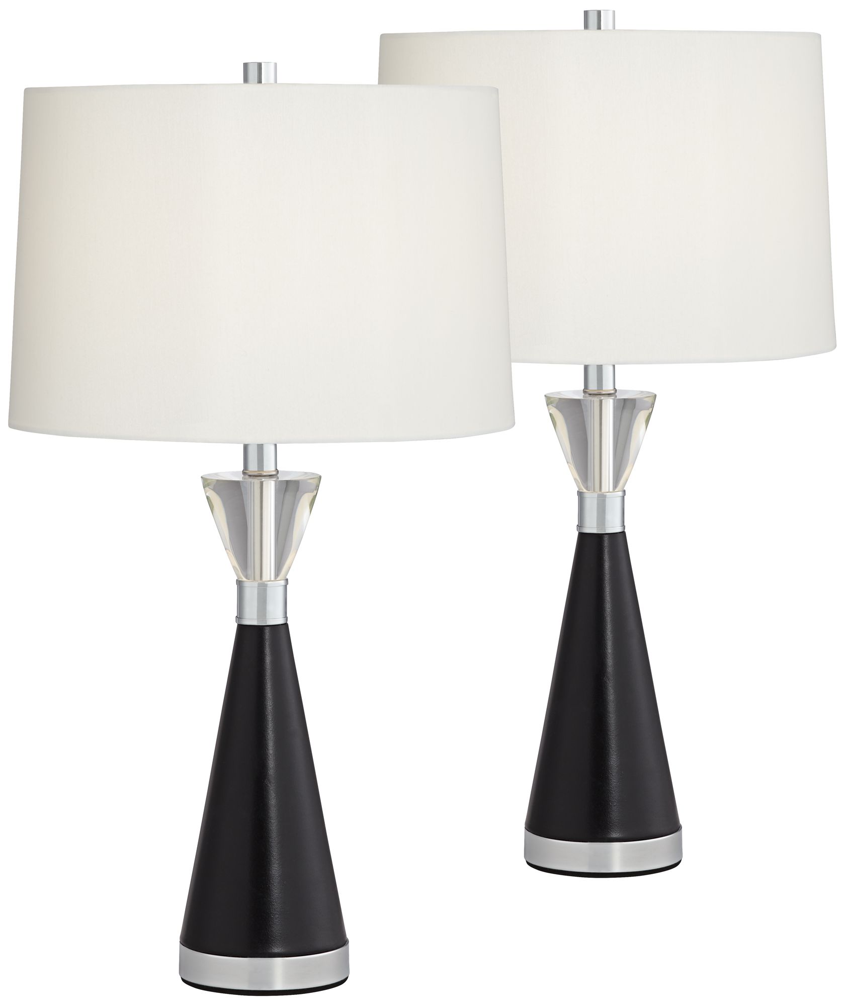 black and crystal table lamp