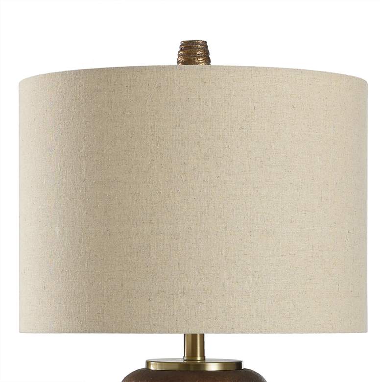Image 5 Ella Bronze Oak Cylinder Table Lamp more views