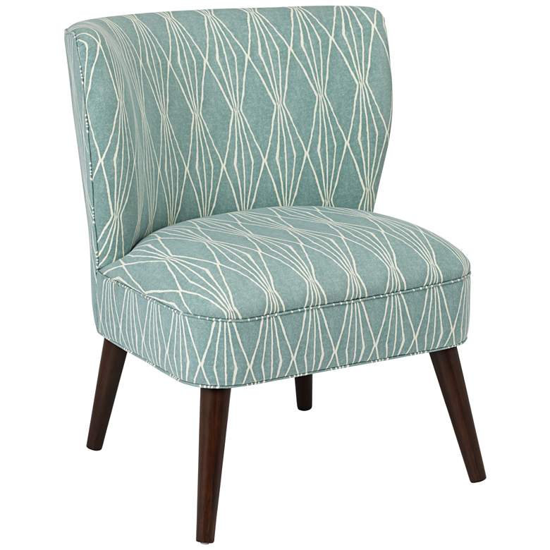 Image 1 Ella Rain Blue Fabric Mid-Century Modern Armless Chair