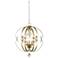 Ella WG 18"W White Gold Open Sphere Foyer Pendant