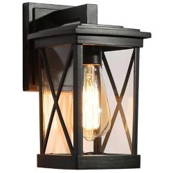 Ellaetria 10 1/4" High Textured Black Outdoor Wall Light