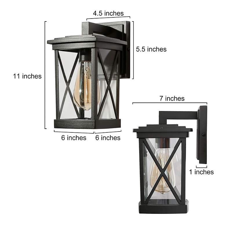 Image 5 Ellaetria 10 1/4" High Textured Black Outdoor Wall Light more views