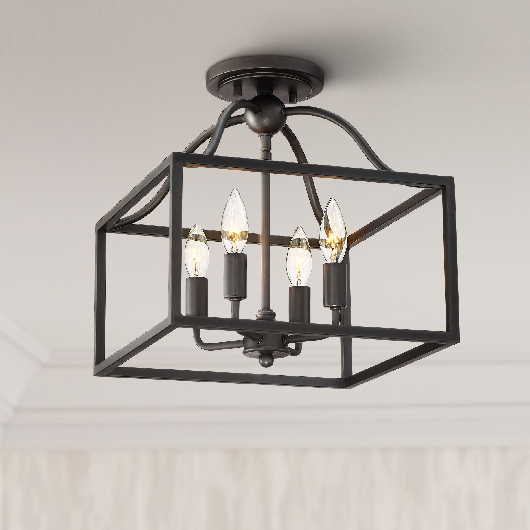 cage semi flush light