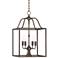 Elle 13" Wide Bronze Open Cage Pendant with LED Downlight