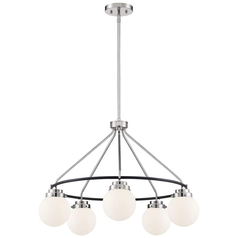 Image 1 Elle 28" Wide Polished Nickel 5 Light Chandelier