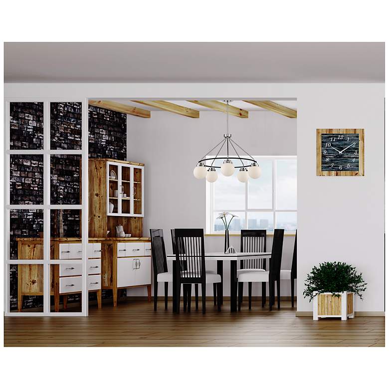 Image 5 Elle 28" Wide Polished Nickel 5 Light Chandelier more views