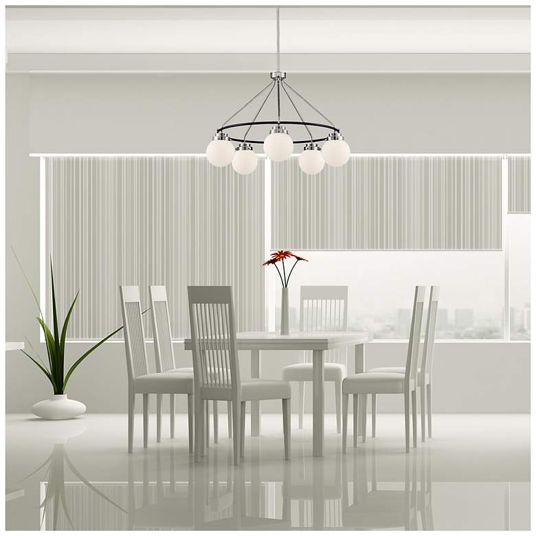 Image 6 Elle 28" Wide Polished Nickel 5 Light Chandelier more views