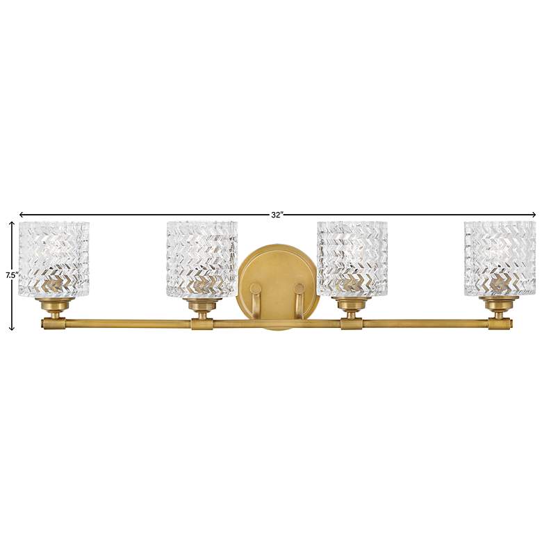 Image 6 Elle 32" Wide Brass 4-Light Bath Light by Hinkley Lighting more views