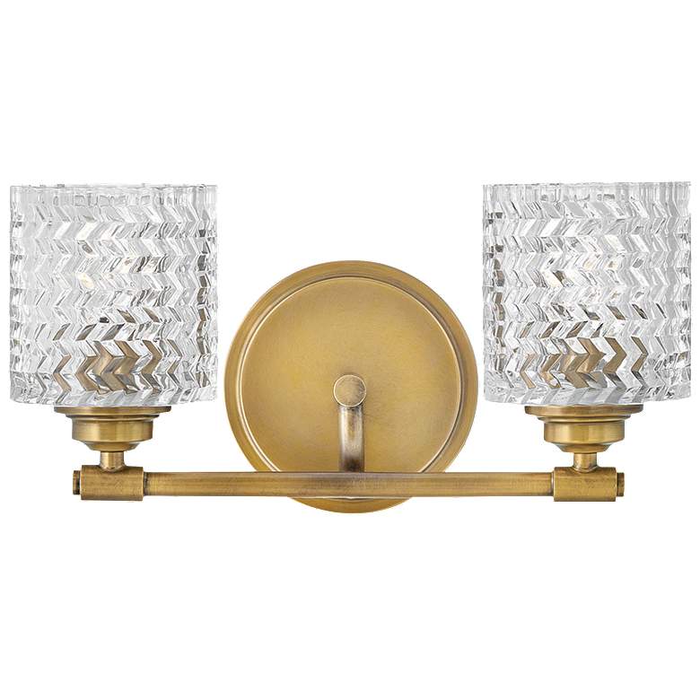 Image 1 Elle 7 1/2 inchH Brass 2-Light Wall Sconce by Hinkley Lighting