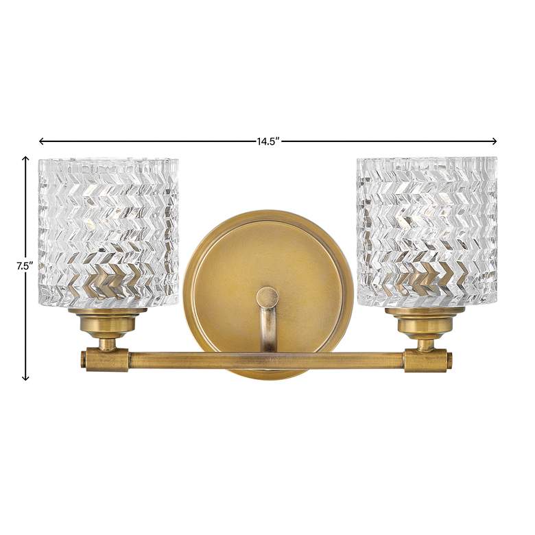 Image 6 Elle 7 1/2"H Brass 2-Light Wall Sconce by Hinkley Lighting more views