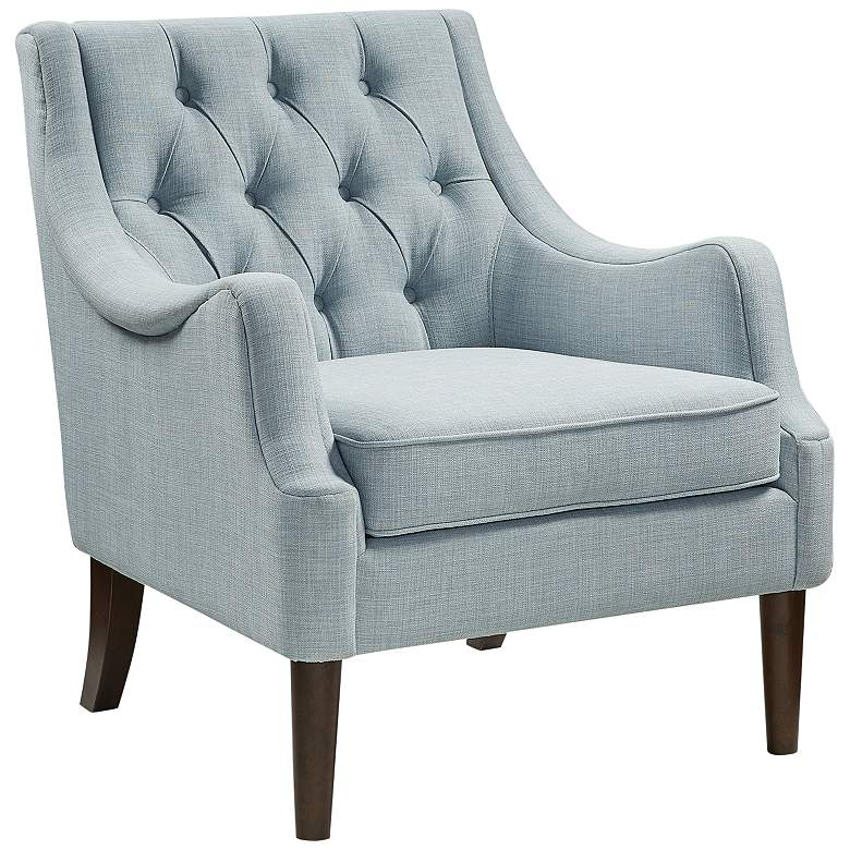 Image 2 Elle Dusty Blue Tufted Fabric Accent Chair