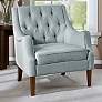Elle Dusty Blue Tufted Fabric Accent Chair