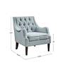 Elle Dusty Blue Tufted Fabric Accent Chair