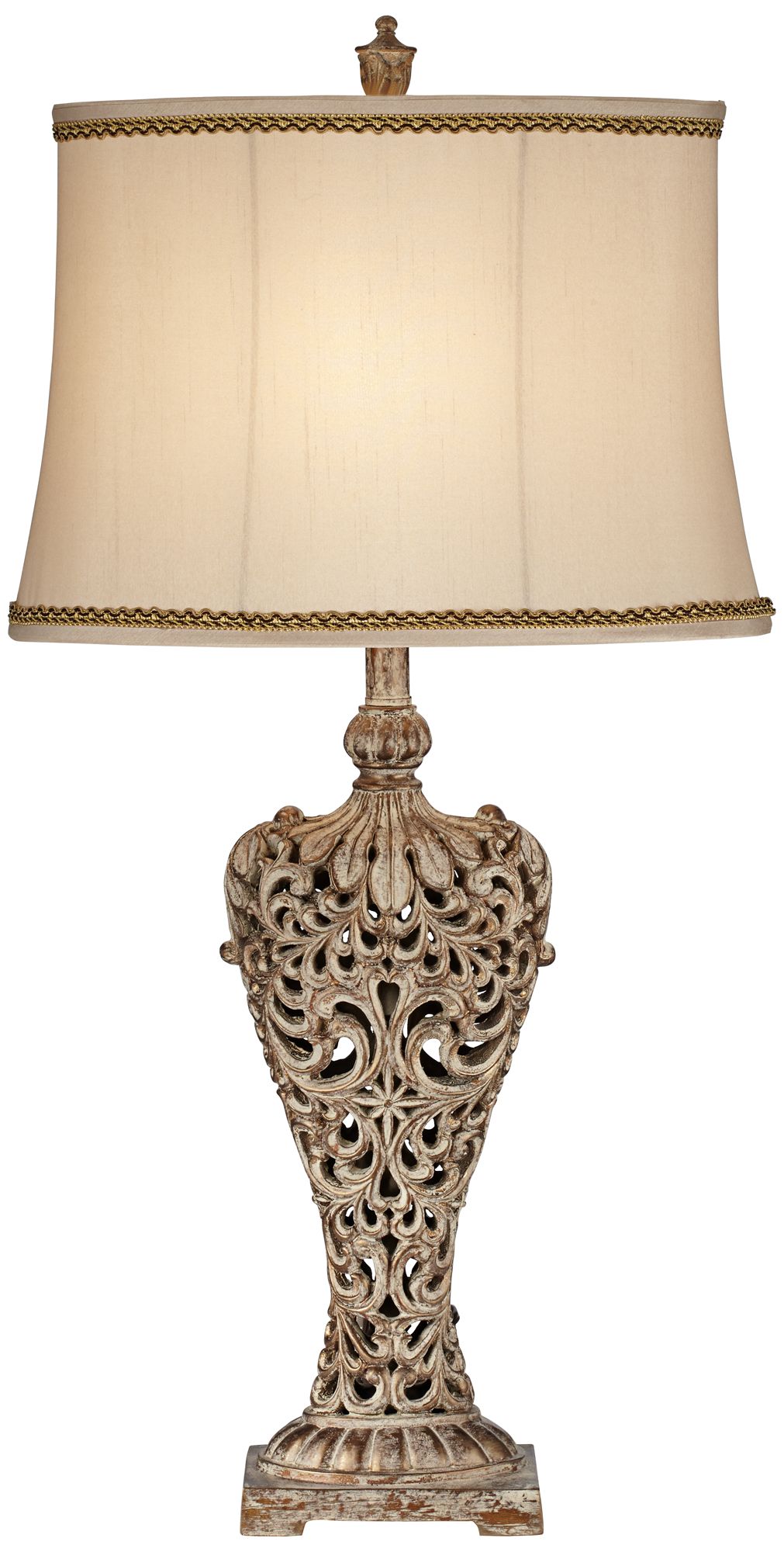 Elle Gold Table Lamp with Florentine Twist Trim 9V264 Lamps Plus
